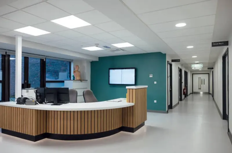 Reception areas and corridors